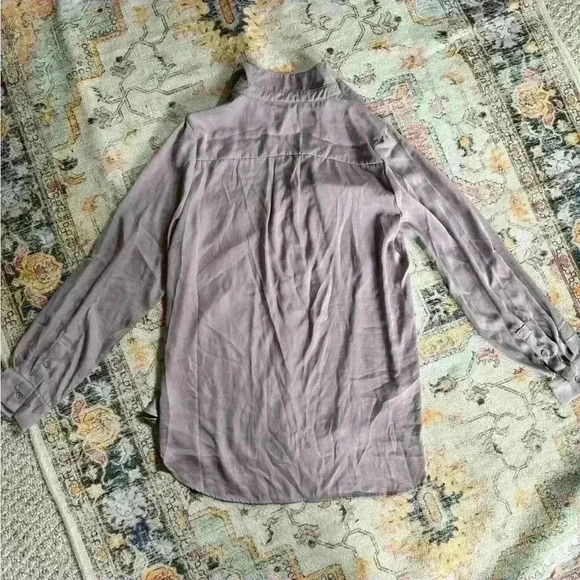 Anthropologie MELLODAY Women Purple Long Sleeve Blouse Medium - Picture 5 of 6